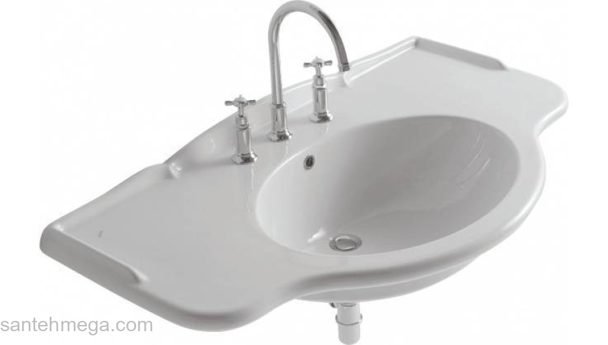 Раковина встраиваемая CERAMICA GLOBO PAESTUM 110х60 PA022.BI*1. Фото