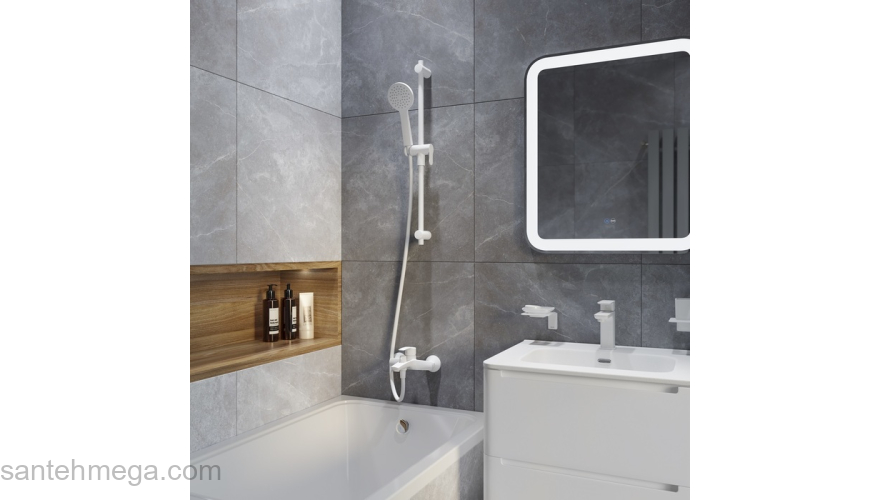 Шланг для душа белый матовый силиконовый 1,5м Optima Home IDDIS OPH15WLi19. Фото