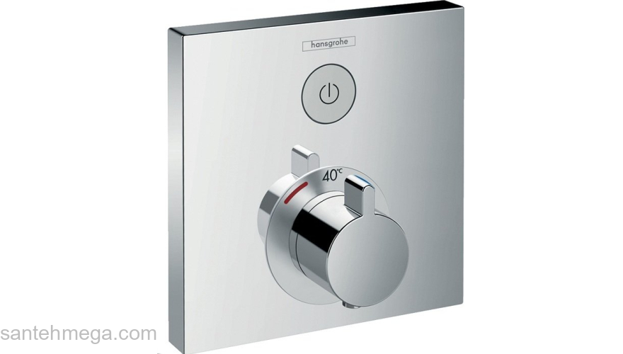 Термостат с запорным вентилем Hansgrohe ShowerSelect 15762000. Фото