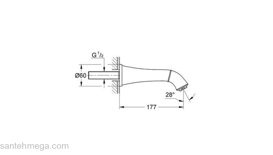 Излив для ванны GROHE Grandera 13341IG0. Фото