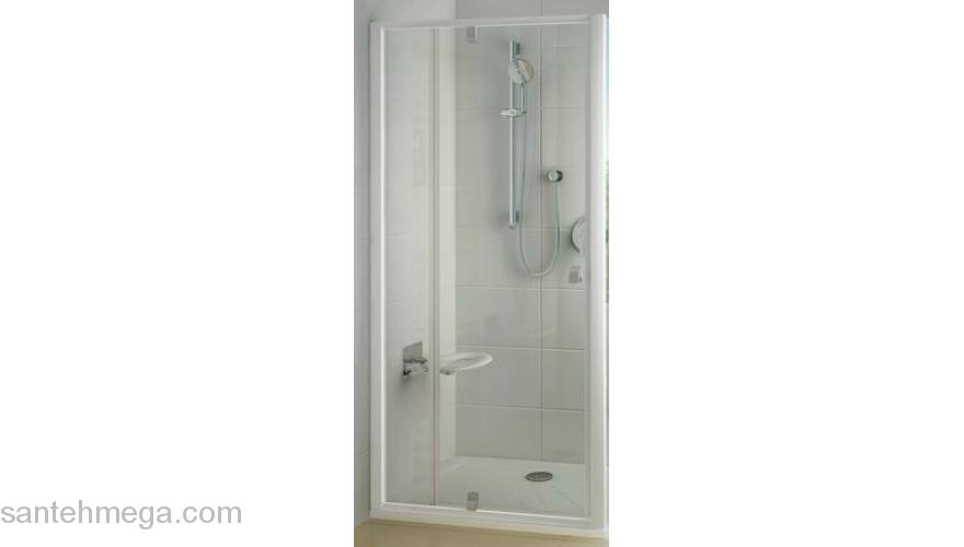 Душевая дверь двухэлементная RAVAK Pivot PDOP2-120 (белый+транспарент) 03GG0100Z1. Фото