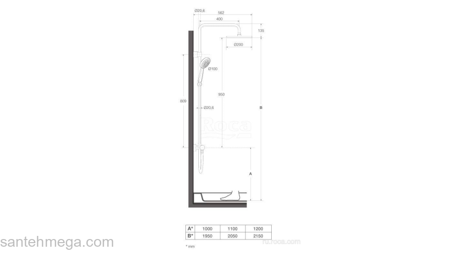 Душевая стойка ROCA Victoria-T 5A9718C00. Фото