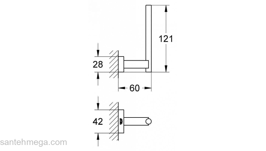 Держатель для запасного рулона бумаги GROHE Essentials Cube 40623001 для ванной комнаты. Фото