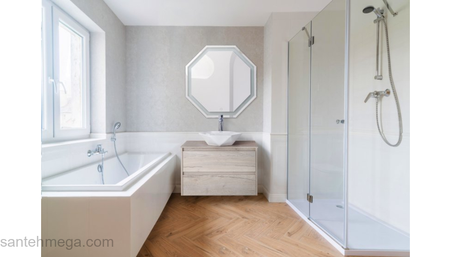 Зеркало с встроенным светильником и сенсорным выключателем BELBAGNO SPC-OTT-800-800-LED-TCH. Фото