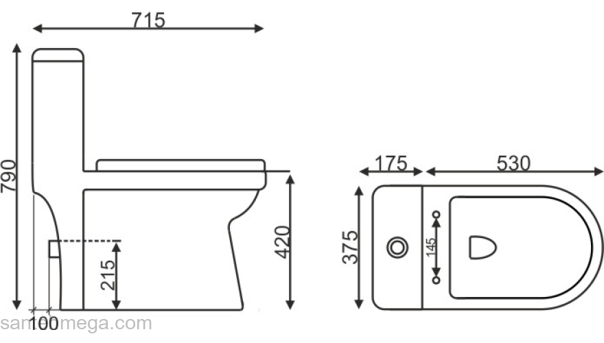 Унитаз-моноблок с функцией биде и встроенным смесителем EVA GOLD 705B. Фото