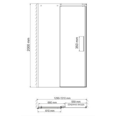 Душевая дверь WASSERKRAFT Alme 15R30. Фото