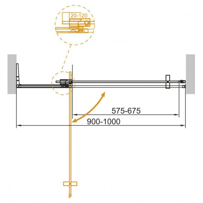 Душевая дверь CEZARES Slider SLIDER-B-1-90/100-GRIGIO-Cr. Фото