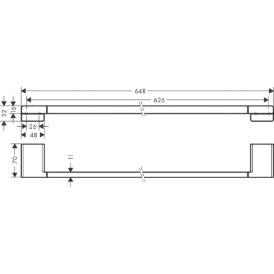 Держатель банных полотенец AddStoris Hansgrohe 41747700, матовый белый для ванной комнаты. Фото