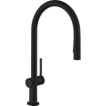 Кухонный смеситель однорычажный, 210, с вытяжным душем, 2jet, sBox Hansgrohe 72801670, матовый черный Кухонный смеситель однорычажный, 210, с вытяжным душем, 2jet, sBox Hansgrohe 72801670, матовый черный. Фото